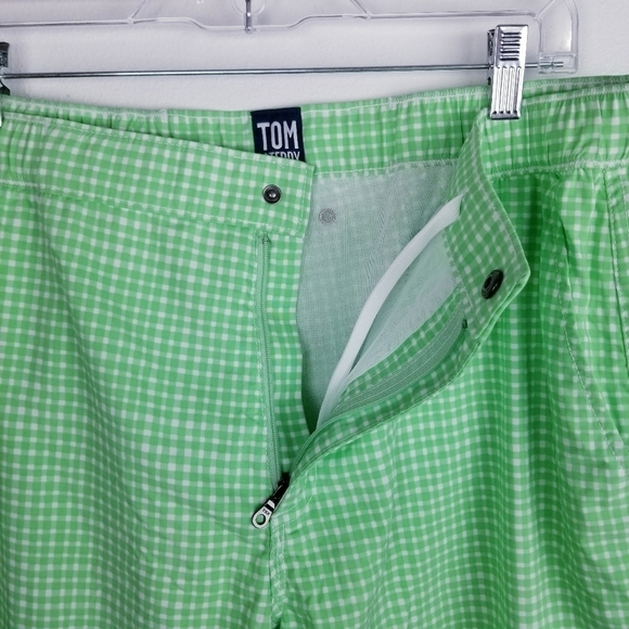 Tom & Teddy Green & White Swim Trunks Shorts size XL - Picture 5 of 10
